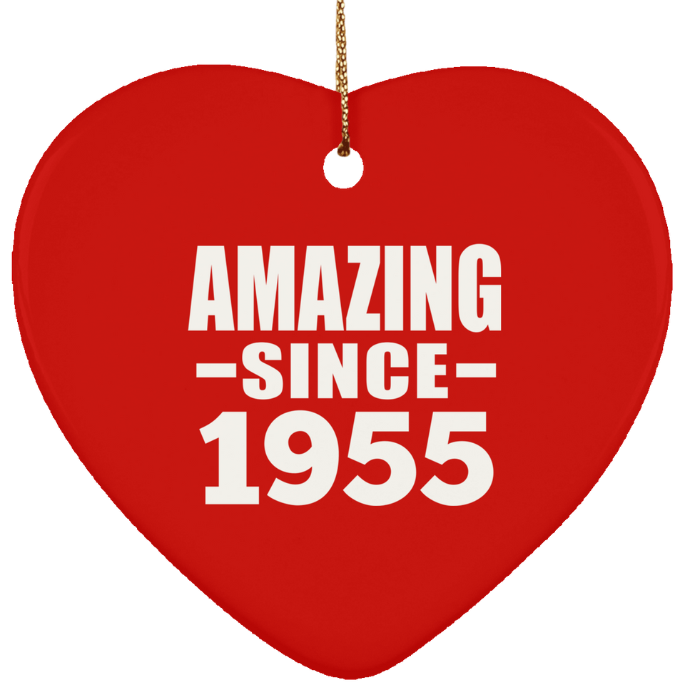 69th Birthday Amazing Since 1955 - Heart Ornament