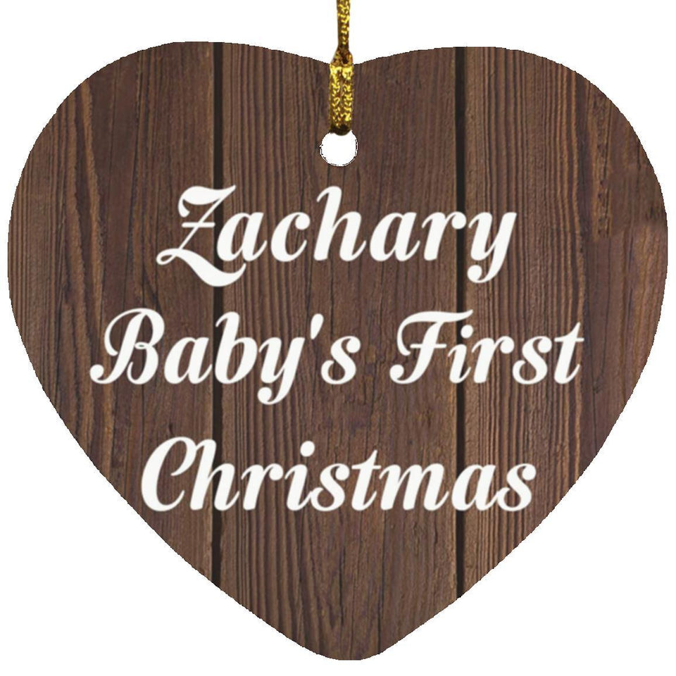 Zachary Baby's First Christmas - Heart Ornament D