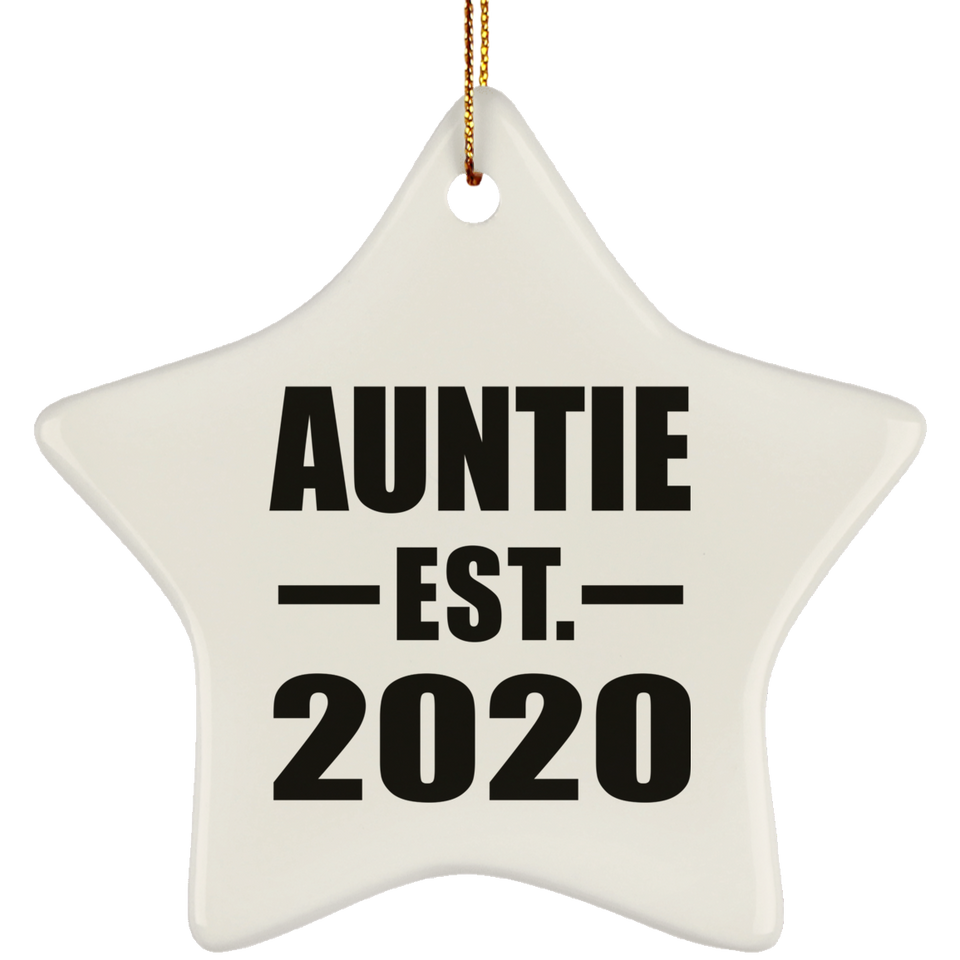Auntie Established EST. 2020 - Star Ornament