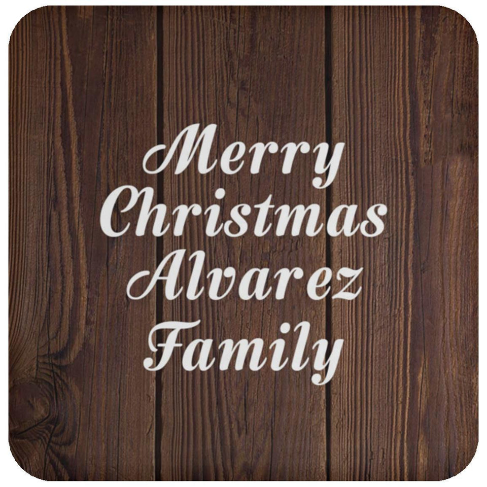 Merry Christmas Alvarez Family - Drink Coaster D