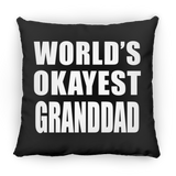 World's Okayest Granddad - Throw Pillow Black