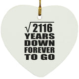 46th Anniversary Square Root of 2116 Years Down Forever To Go - Heart Ornament