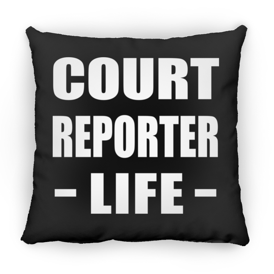 Court Reporter Life - Throw Pillow Black