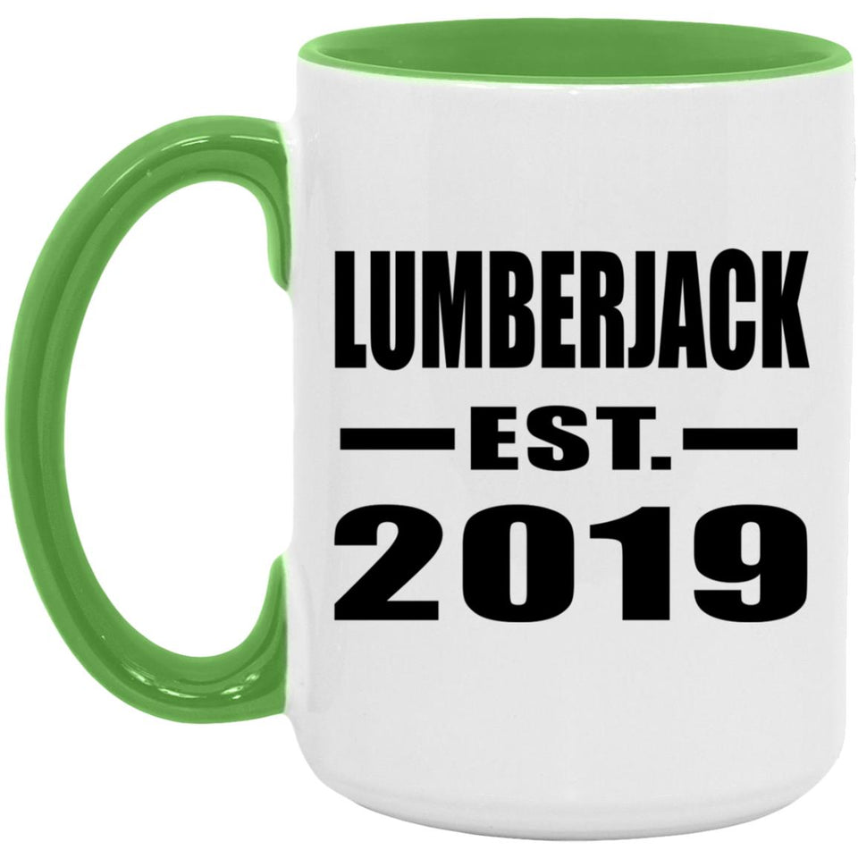 Lumberjack Established EST. 2019 - 15oz Accent Mug Green