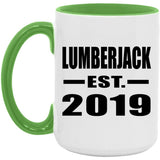 Lumberjack Established EST. 2019 - 15oz Accent Mug Green