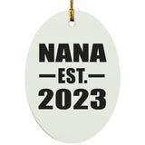 Nana Established EST. 2023 - Oval Ornament