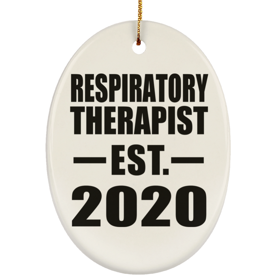 Respiratory Therapist Established EST. 2020 - Oval Ornament