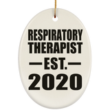 Respiratory Therapist Established EST. 2020 - Oval Ornament