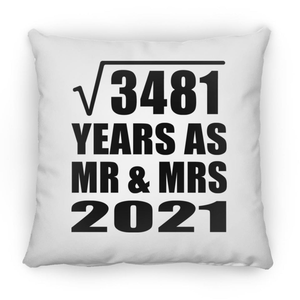 59th Anniversary Square Root of 3481 Years As Mr & Mrs 2021 - Throw Pillow