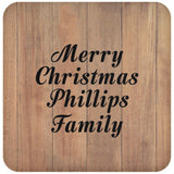 Merry Christmas Phillips Family - Drink Coaster C