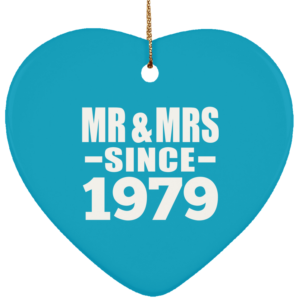 45th Anniversary Mr & Mrs Since 1979 - Heart Ornament