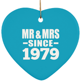 45th Anniversary Mr & Mrs Since 1979 - Heart Ornament