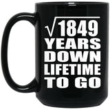 43rd Anniversary Square Root of 1849 Years Lifetime To Go - 15oz Coffee Mug Black