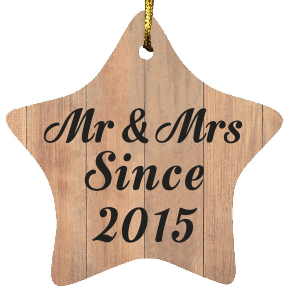 9th Anniversary Mr & Mrs Since 2015 - Star Ornament C