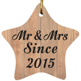 9th Anniversary Mr & Mrs Since 2015 - Star Ornament C