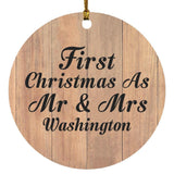 First Christmas As Mr & Mrs Washington - Circle Ornament C