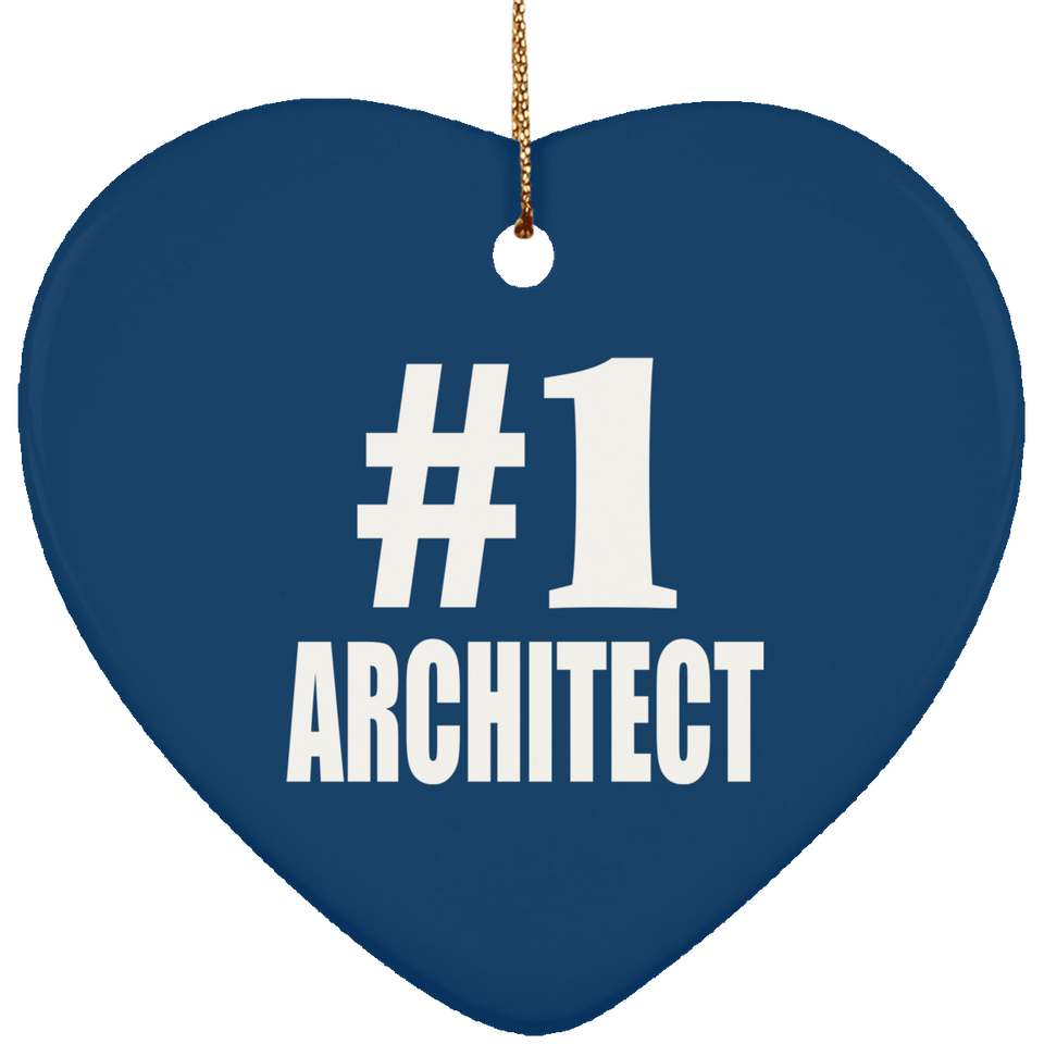 Number One #1 Architect - Heart Ornament