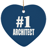 Number One #1 Architect - Heart Ornament