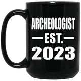 Archeologist Established EST. 2023 - 15oz Coffee Mug Black