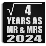 2nd Anniversary Square Root of 4 Years As Mr & Mrs 2024 - Canvas Square