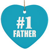 Number One #1 Father - Heart Ornament