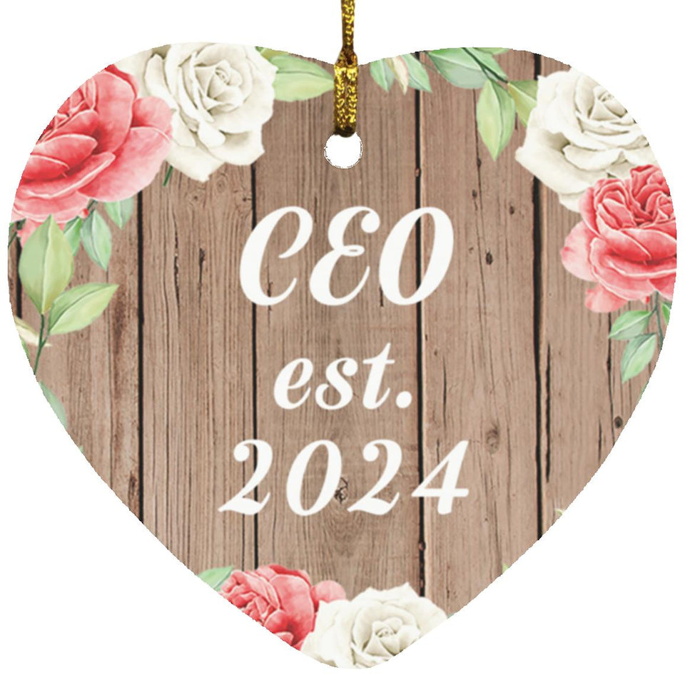 CEO Established Est. 2024 - Heart Ornament B