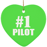 Number One #1 Pilot - Heart Ornament
