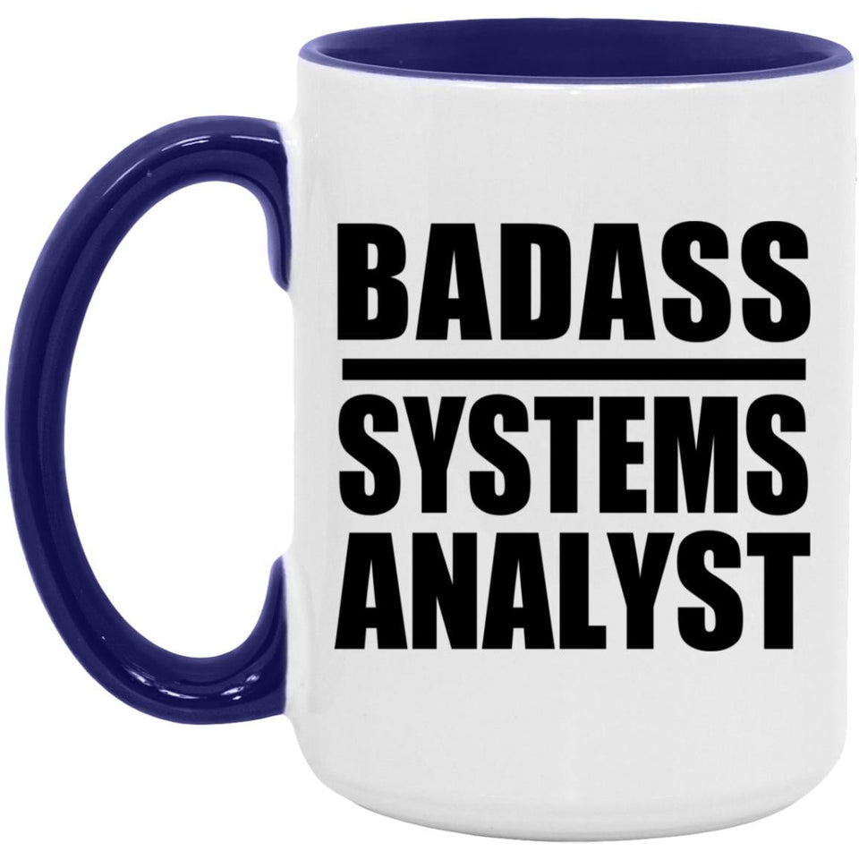 Badass Systems Analyst - 15oz Accent Mug Purple