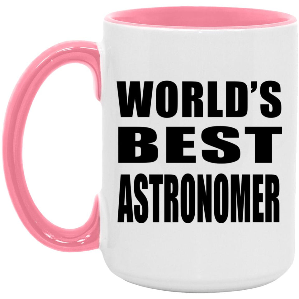 World's Best Astronomer - 15oz Accent Mug Pink