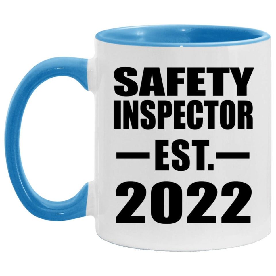 Safety Inspector Established EST. 2022 - 11oz Accent Mug Blue