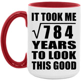 28th Birthday Took Square Root of 784 Years To Look Good - 15oz Accent Mug Red
