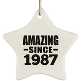 37th Birthday Amazing Since 1987 - Star Ornament
