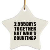 7th Anniversary 2,555 Days Together But Who's Counting - Star Ornament