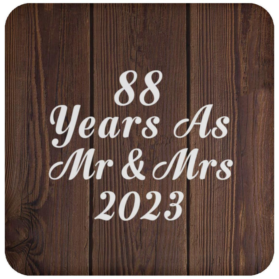 88th Anniversary 88 Years As Mr & Mrs 2023 - Drink Coaster D