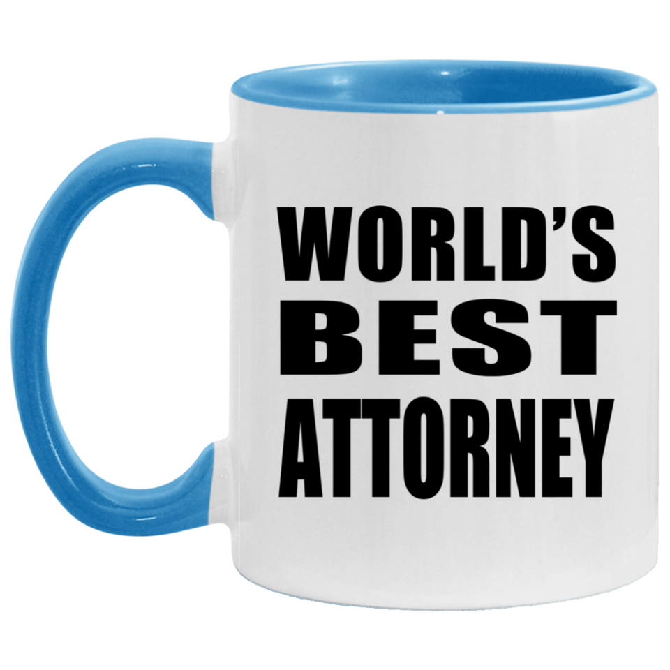 World's Best Attorney - 11oz Accent Mug Blue