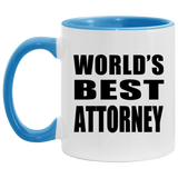World's Best Attorney - 11oz Accent Mug Blue