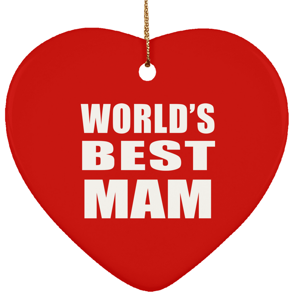 World's Best Mam - Heart Ornament
