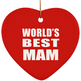 World's Best Mam - Heart Ornament