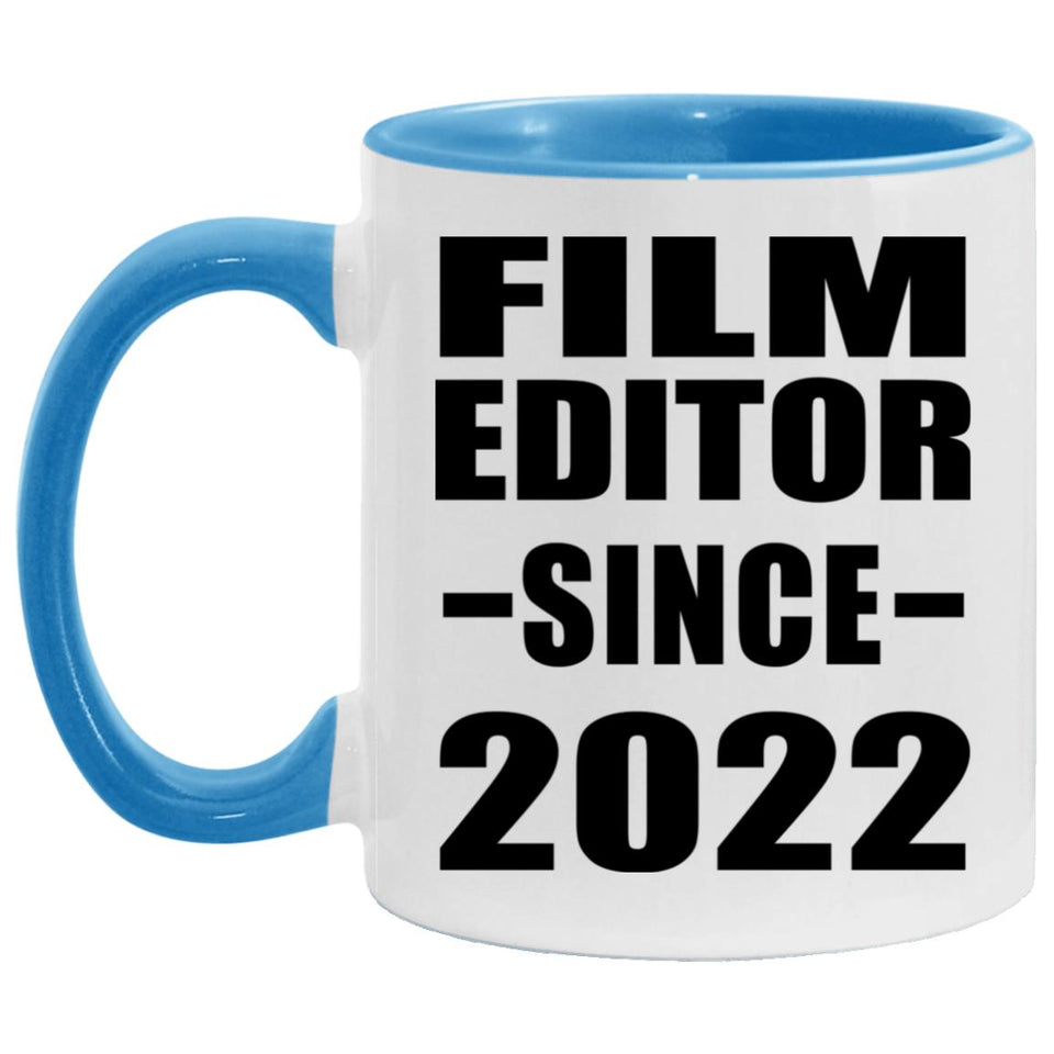 Film Editor Since 2022 - 11oz Accent Mug Blue