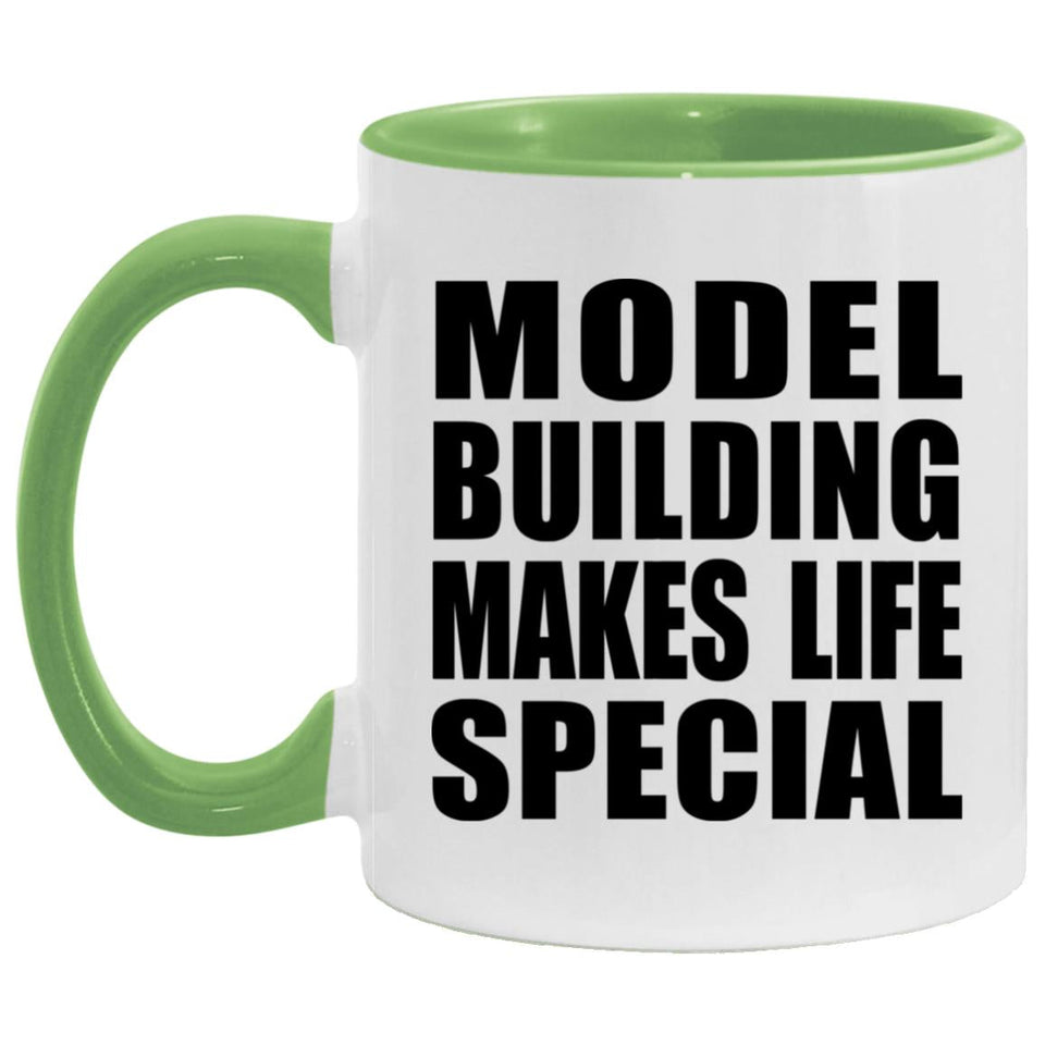 Model Building Makes Life Special - 11oz Accent Mug Green