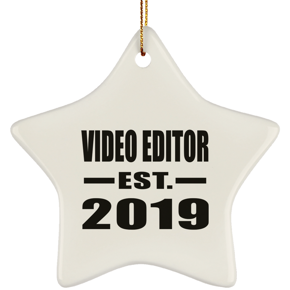 Video Editor Established EST. 2019 - Star Ornament