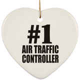 Number One #1 Air Traffic Controller - Heart Ornament
