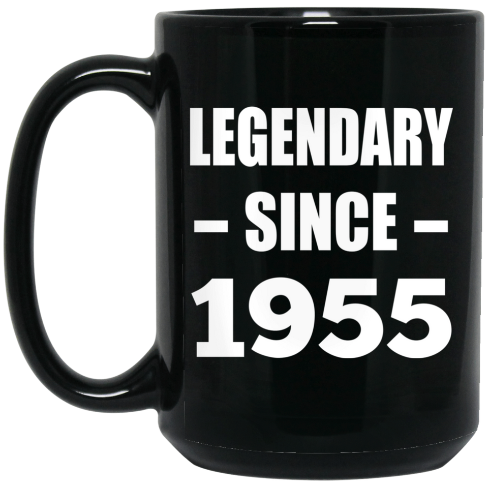 69th Birthday Legendary Since 1955 - 15oz Coffee Mug Black
