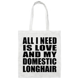 All I Need Is Love And My Domestic Longhair - Tote Bag White