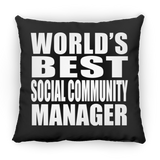 World's Best Social Community Manager - Throw Pillow Black