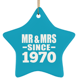 54th Anniversary Mr & Mrs Since 1970 - Star Ornament