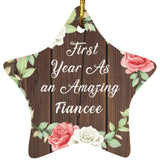 First Year As An Amazing Fiancee - Star Ornament A