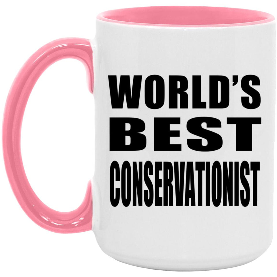 World's Best Conservationist - 15oz Accent Mug Pink