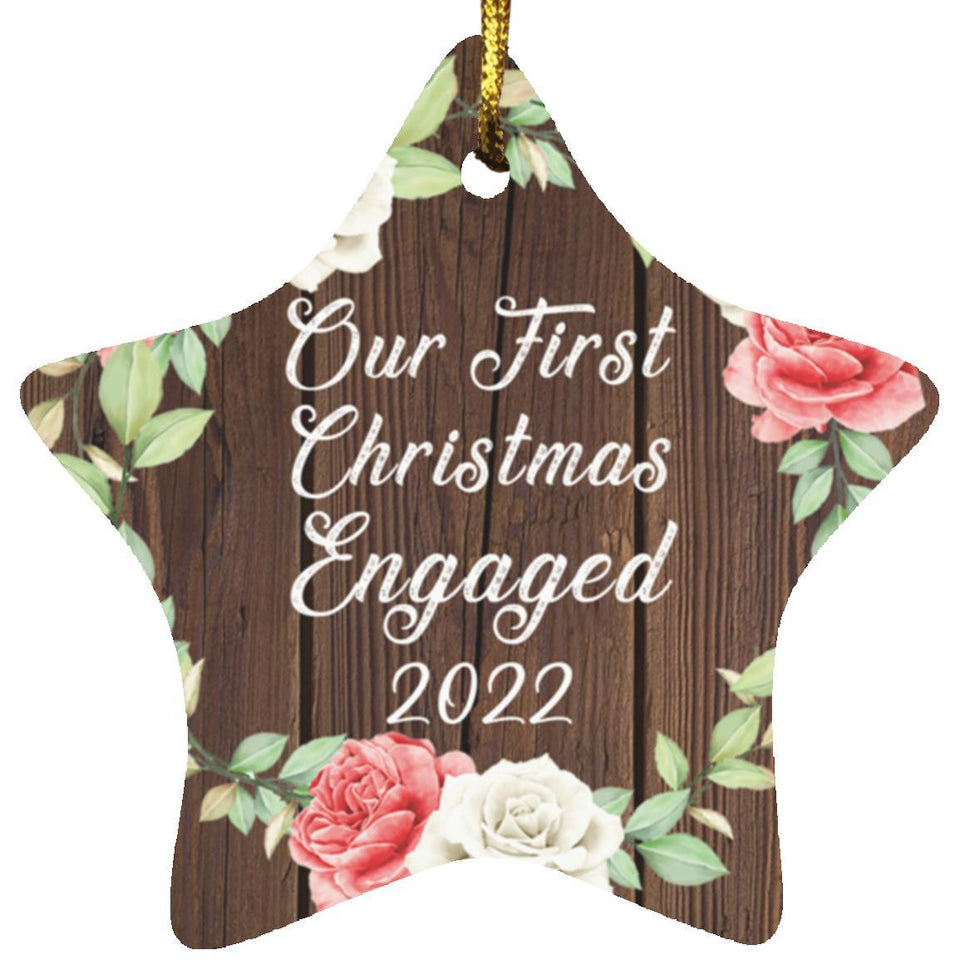 Our First Christmas Engaged 2022 - Star Ornament A