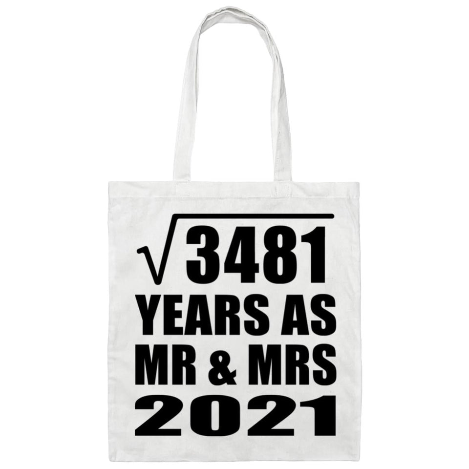 59th Anniversary Square Root of 3481 Years As Mr & Mrs 2021 - Tote Bag White